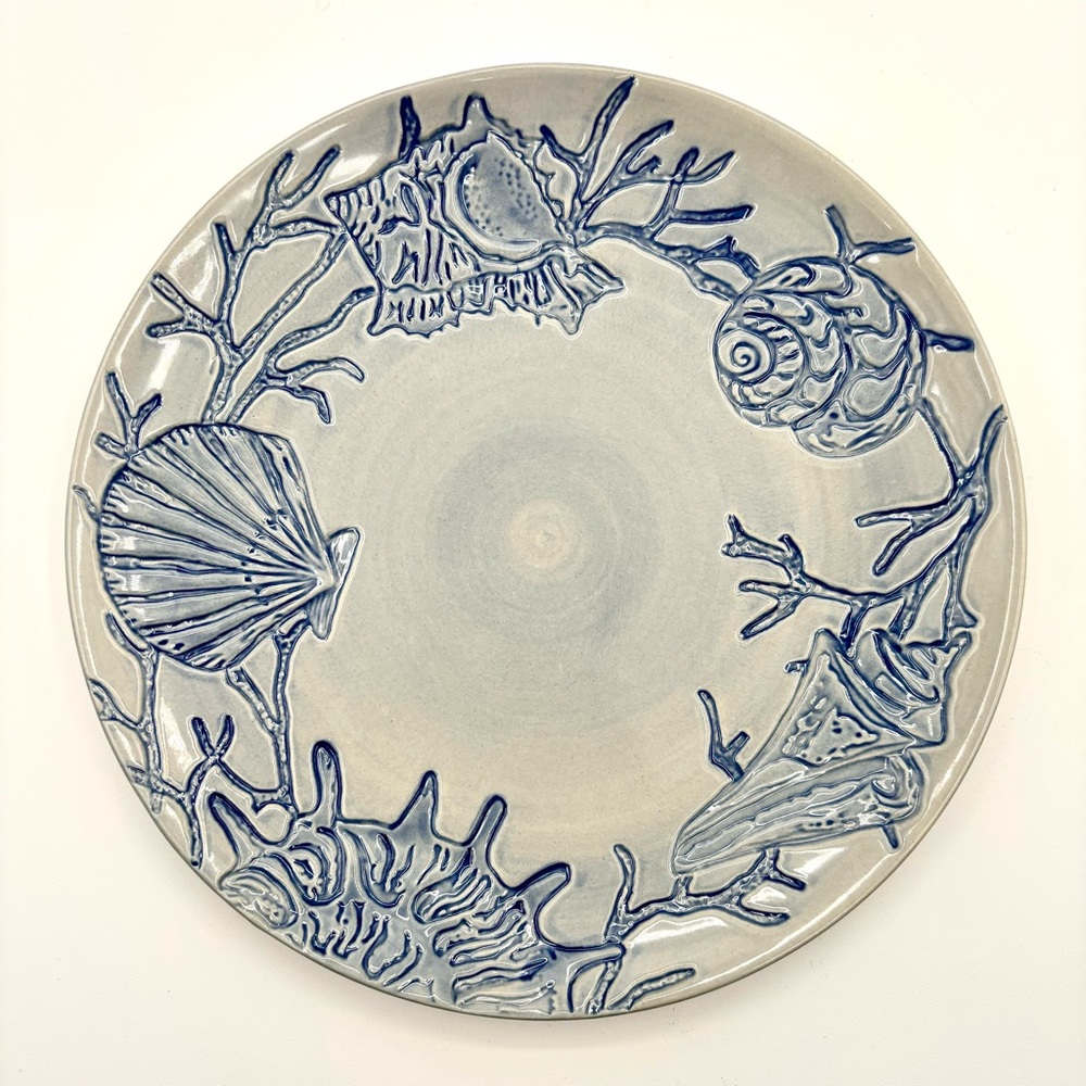 Pottery Barn Blue Shells and Coral Salad / Dessert Plates - Set of 2 - Picture 3 of 7